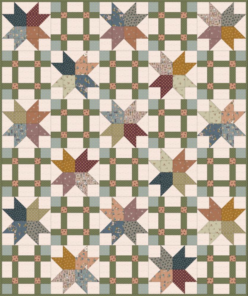 Reminisce FREE Downloadable Pattern shown in Charmed & Treasured fabrics