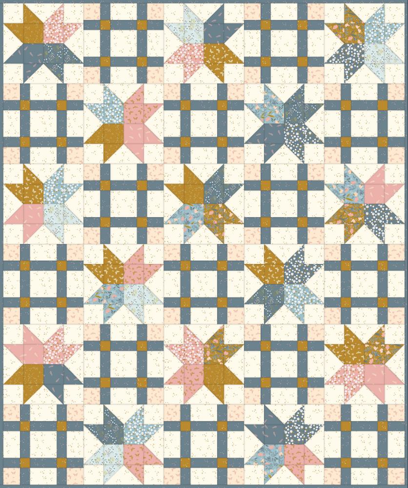 Reminisce FREE Downloadable Pattern shown in Petals & Hazel fabrics