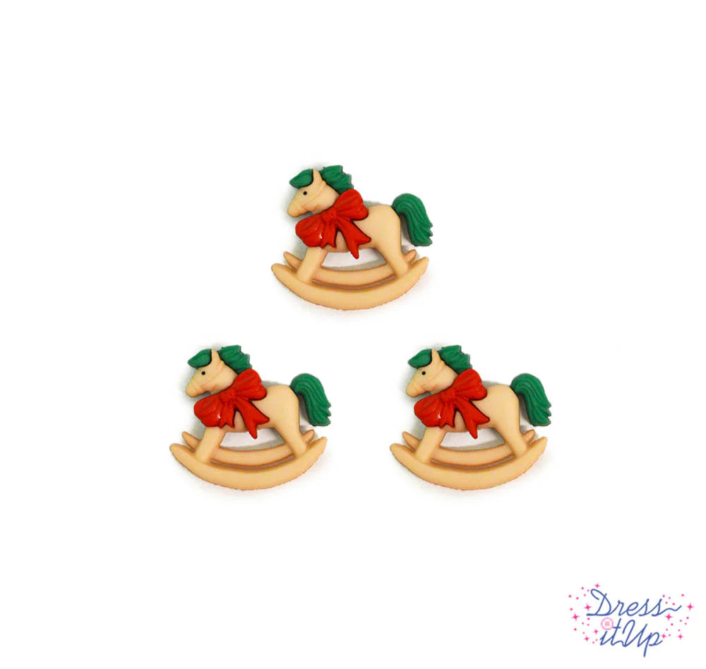 Christmas Rocking Horse Buttons