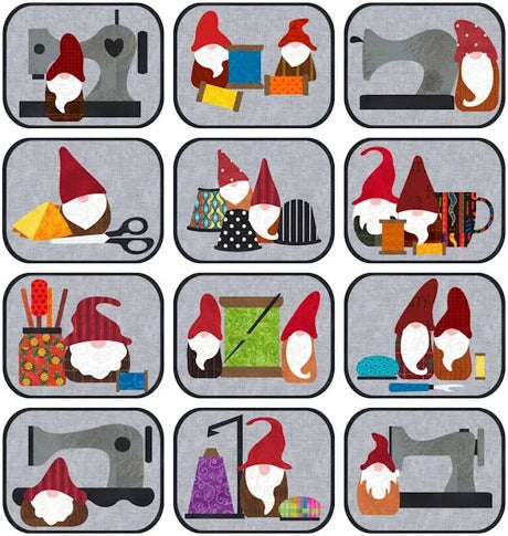 Sew Gnomey Quilt Pattern by FatCat Patterns