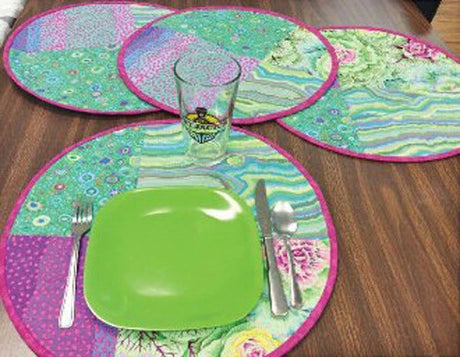 Share Dinner in the Round Placemats and Coasters Pattern by Cut Loose Press