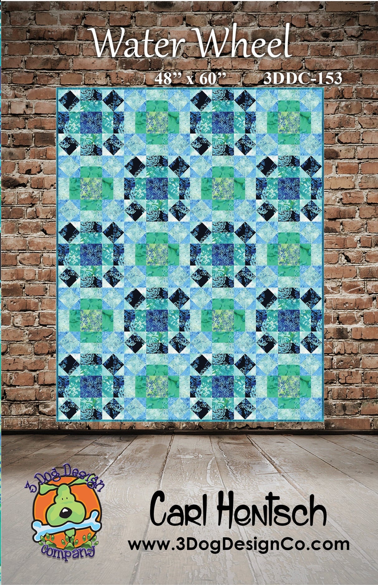 Water Wheel Downloadable Pattern by 3 Dog Design Co Quilt Patterns