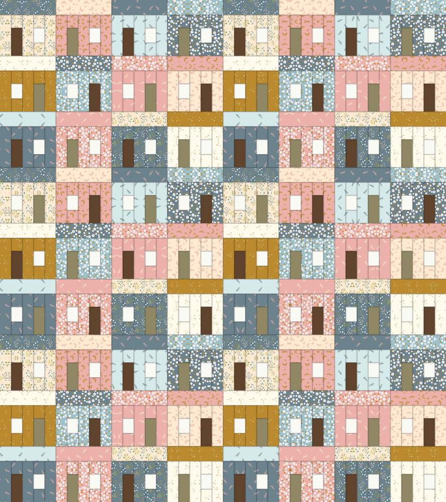 Seaside Cottages Downloadable Pattern shown in Petals & Hazel fabrics