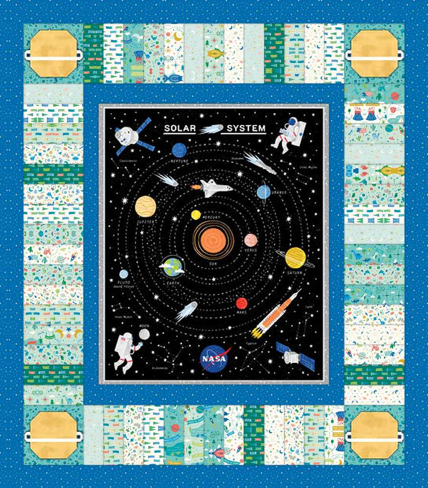 Solar System Explorer FREE Downloadable Pattern shown in Brave Your Way fabrics