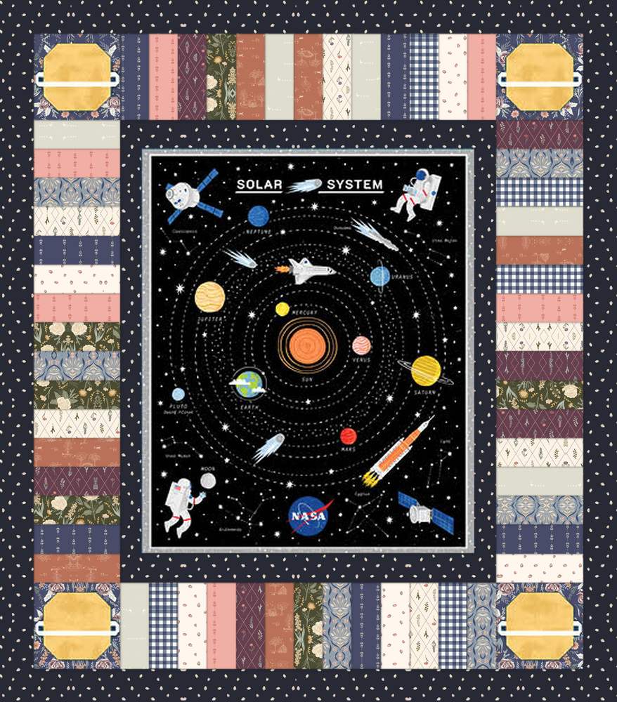 Solar System Explorer FREE Downloadable Pattern shown in Hedgerow Haven fabrics