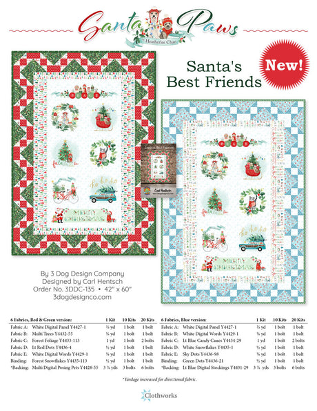 Santa’s Best Friends Downloadable Pattern by 3 Dog Design Co Quilt Patterns