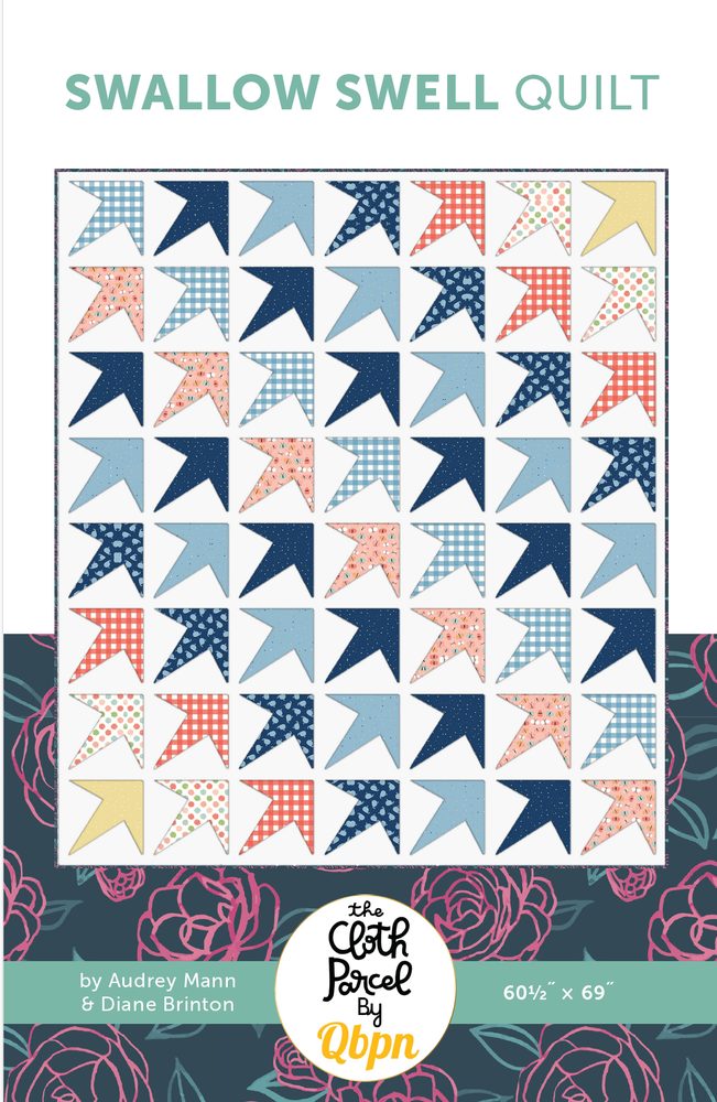 Swallow Swell Quilt Downloadable Pattern shown in Love You to the Moon fabrics