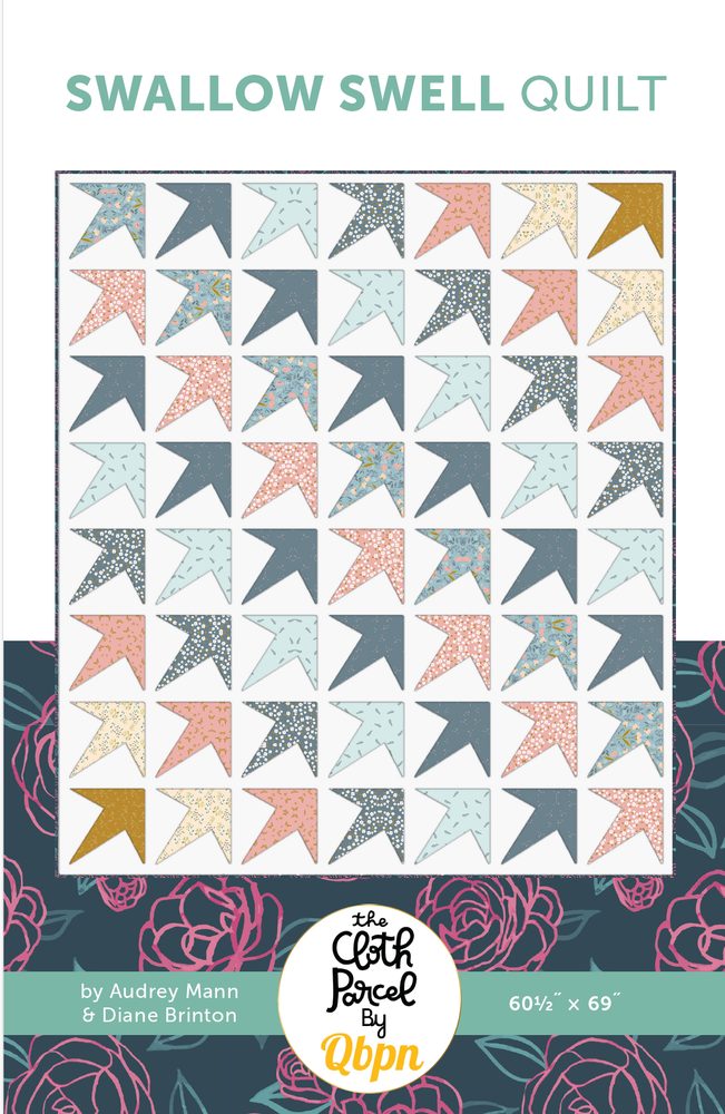 Swallow Swell Quilt Downloadable Pattern shown in Petals & Hazel fabrics