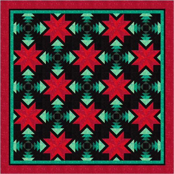 Back of the Poinsettia & Pine Quilt Pattern by Tourmaline & Thyme Quilts