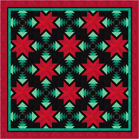 Back of the Poinsettia & Pine Quilt Pattern by Tourmaline & Thyme Quilts