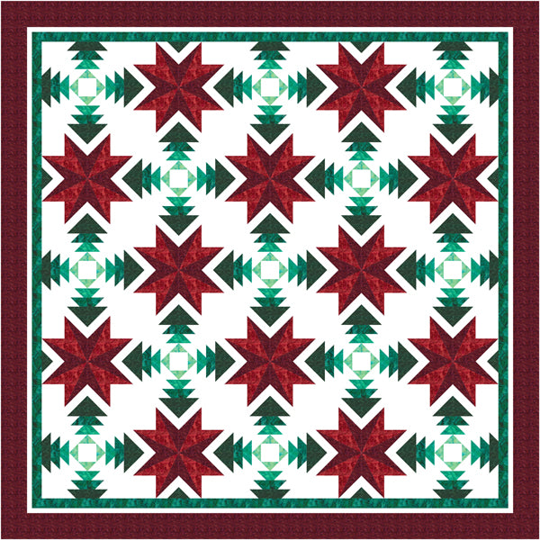 Poinsettia & Pine Quilt Pattern by Tourmaline & Thyme Quilts