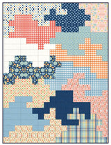 Tumbling Bricks Quilt Pattern in Love You to the Moon fabrics