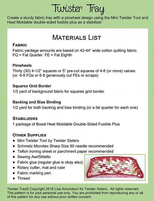 Twister Tray Quilt Pattern