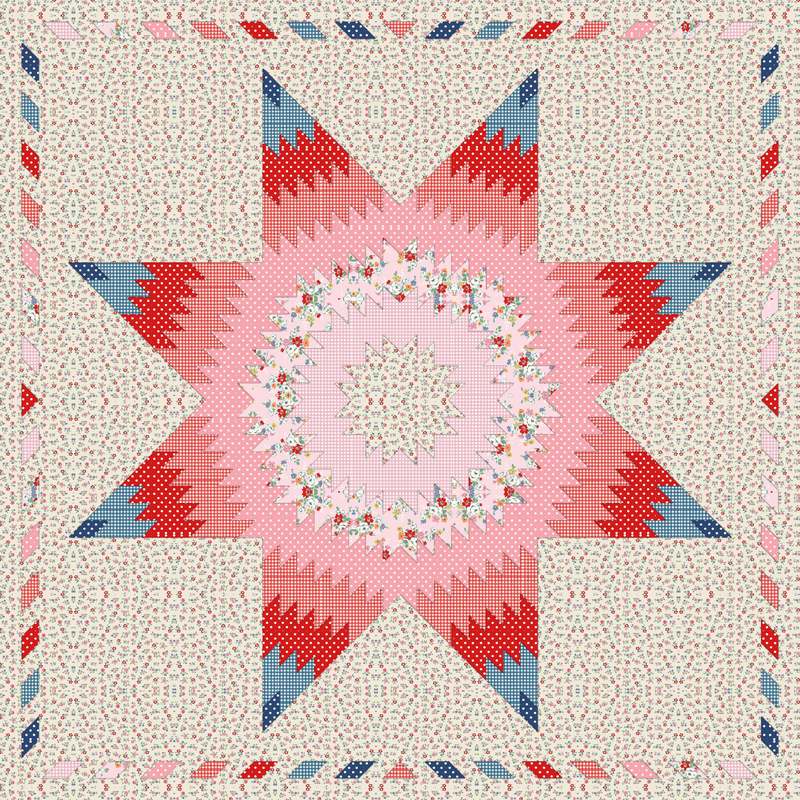 Vina’s Star Quilt Pattern shown in Cath Kidston® Signature Collection fabrics