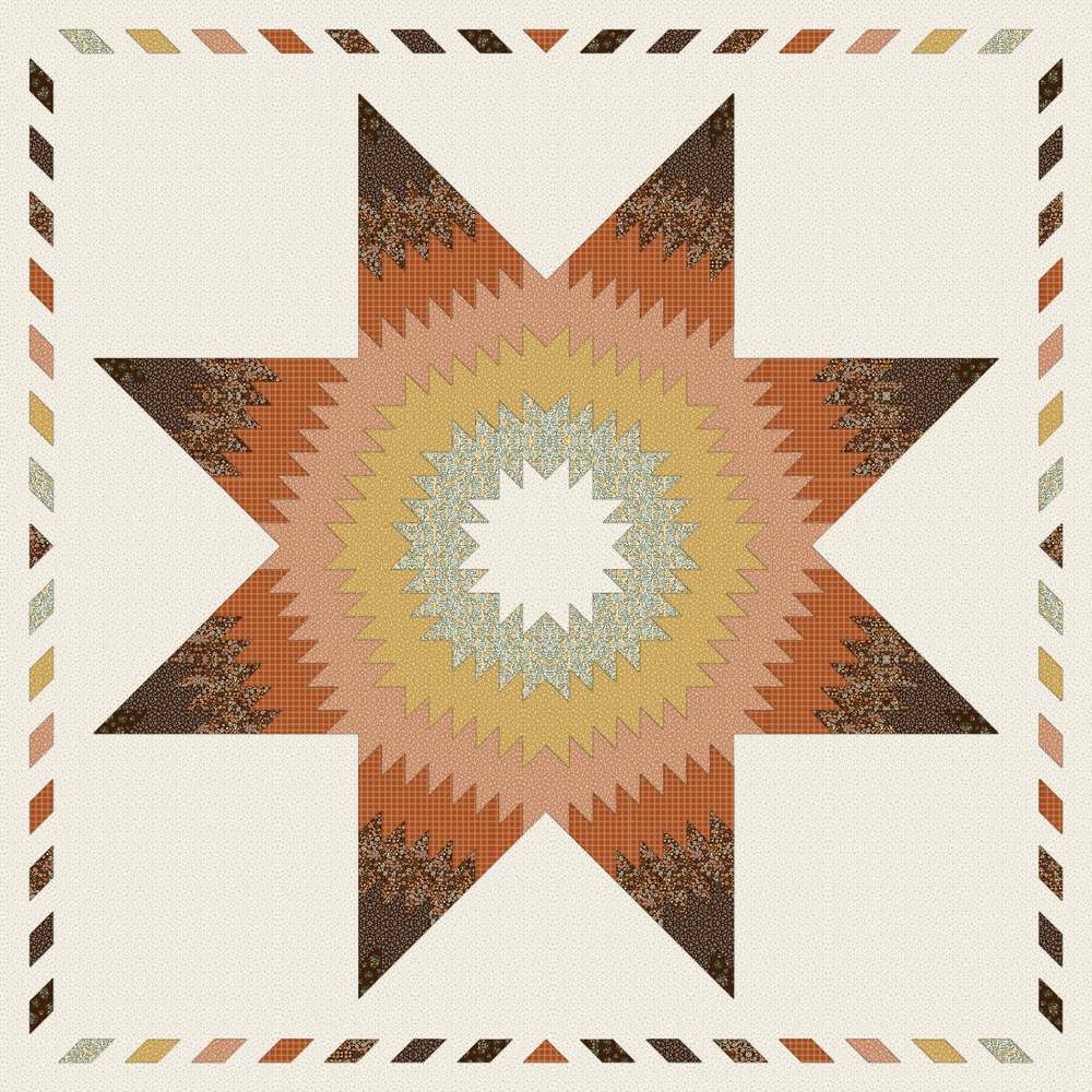 Vina’s Star Quilt Pattern shown in Worth Repeating fabrics