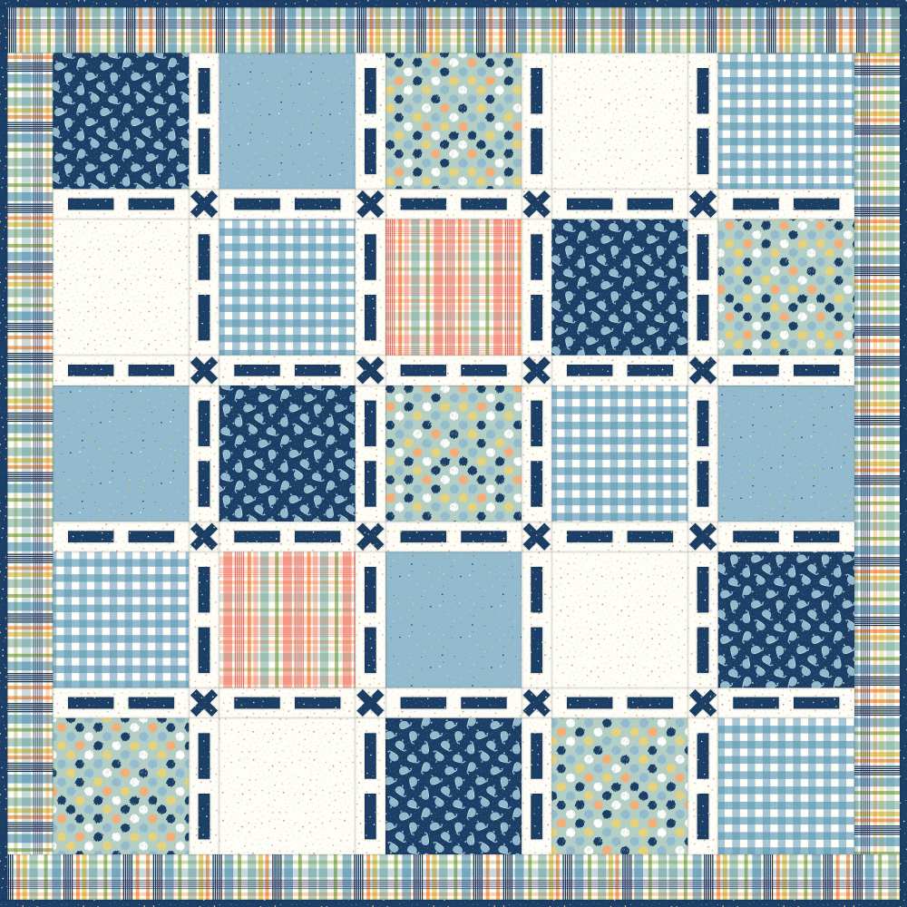 Woven Threads - Cozy FREE Downloadable Pattern shown in Love You to the Moon fabrics