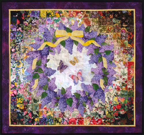 “Wreath Of Lilacs” Watercolor Quilt Kit by Whims Watercolor Quilt Kits