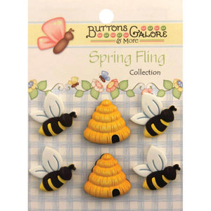Bees and beehive buttons