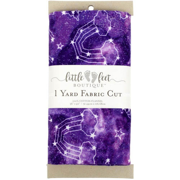 1 yard precut of purple celestial constellations fabric