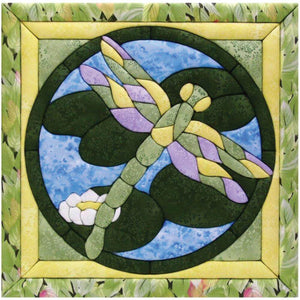 Dragonfly on a pond background no-sew wall hanging kit