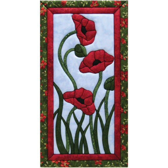 Trio of Poppies No-Sew Wall Hanging Quilt Kit