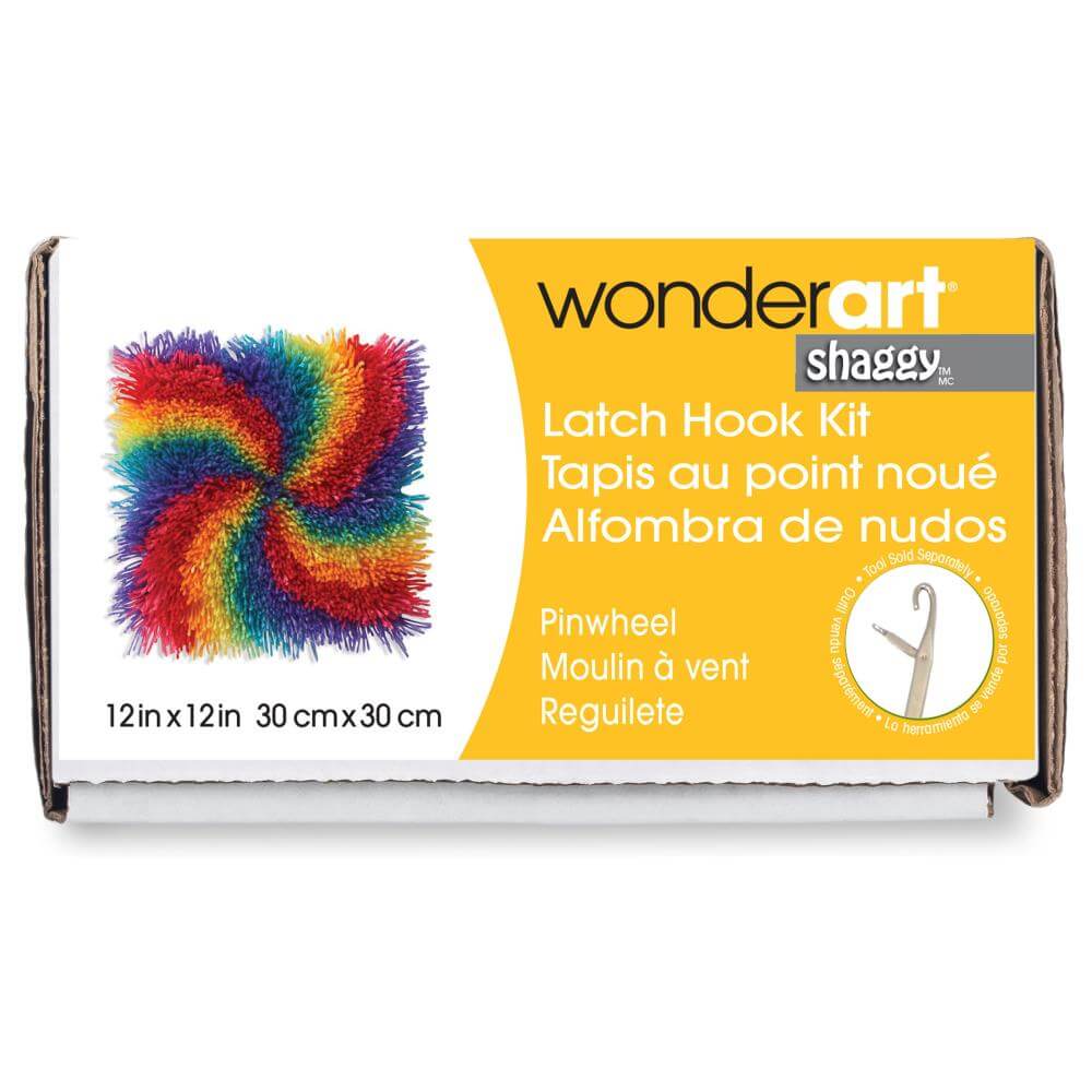 Wonderart Rainbow Pinwheel Latch Hook Kit