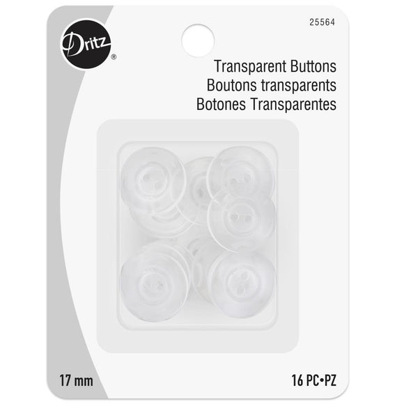 Dritz Transparent Buttons 16/Pkg