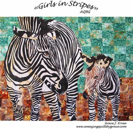Girls In Stipes Pattern by Amazing Quilts By Grace