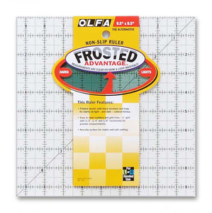 Frosted Acrylic Olfa Ruler 9-1/2in x 9-1/2in The Alternative