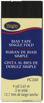 Single Fold Bias Tape Black by Wright Co