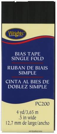 Single Fold Bias Tape Black by Wright Co