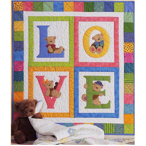 Classic Bear good and Block Baby Quilt