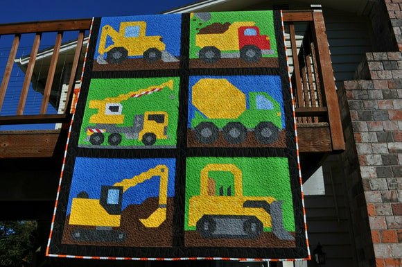 Construction Vehicles Downloadable Pattern  by Counted Quilts