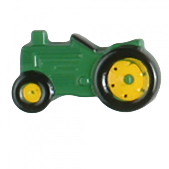25mm Green Novelty Tractor Button 1 per Card