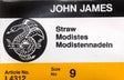 John James Milliners / Straw Uncarded Needles 25ct