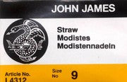 John James Milliners / Straw Uncarded Needles 25ct
