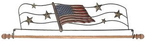 22in Tin Flag Fabric Hanger With Wooden Dowel