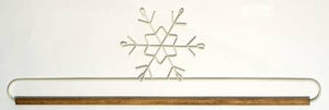 16in Snowflake Holder With Dowel Tex White