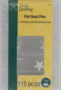 Dritz Quilting - Flathead Numbered & Directional Pins 115ct