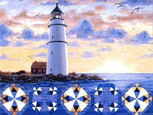 Boxed Note Cards Lighthouse Quilt