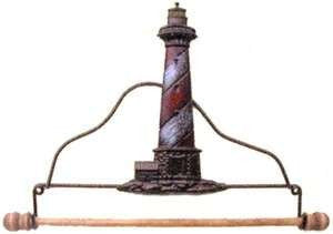 7-1/2in Tin Lighthouse Fabric Holder