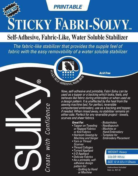 Sticky Fabri Solvy Printable Sheets