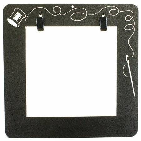 6.5in Deco Wall Frame Needle and Thread with Clips charcoal