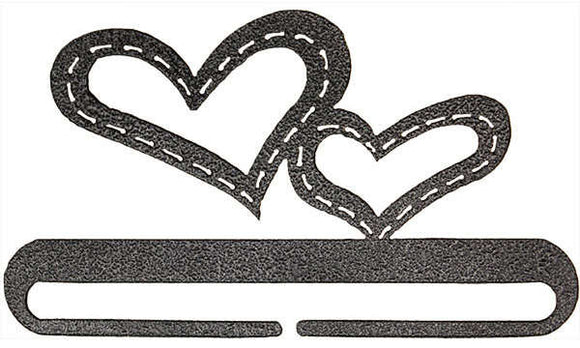6in Stitched Hearts Split Bottom Charcoal