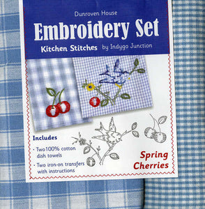 Towel Embroidery Set 2 - Spring Cherries