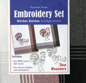 Towel Embroidery Set 2 - Two Roosters