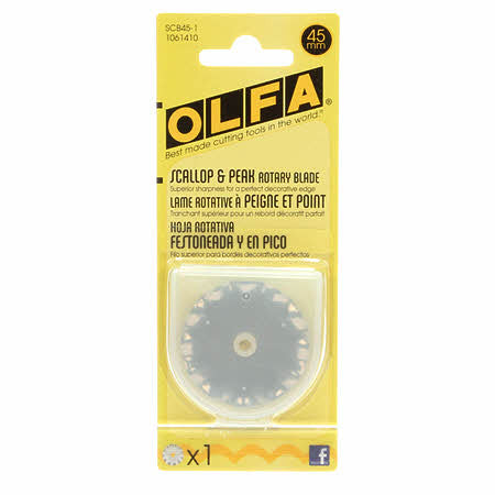 Olfa Rotary Blade- 45mm Rotary Scallop Blade, 1-pack 