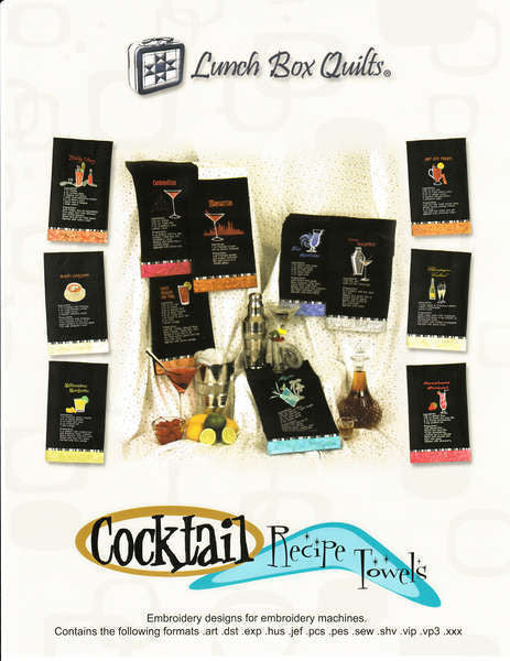 Cocktail Recipe Towels with CD