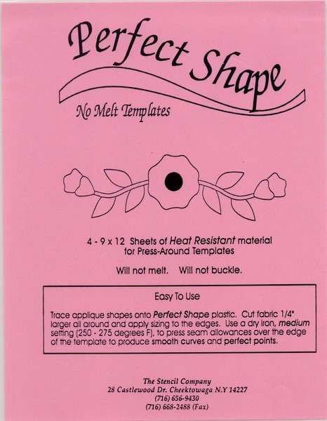Perfect Shape Plastic Template Sheet Quilt – Quilting Books Patterns ...