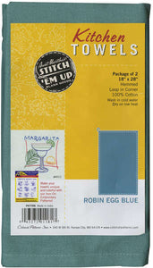 Aunt Marthas Dish Towels 18in x 28in  Robins Egg Blue